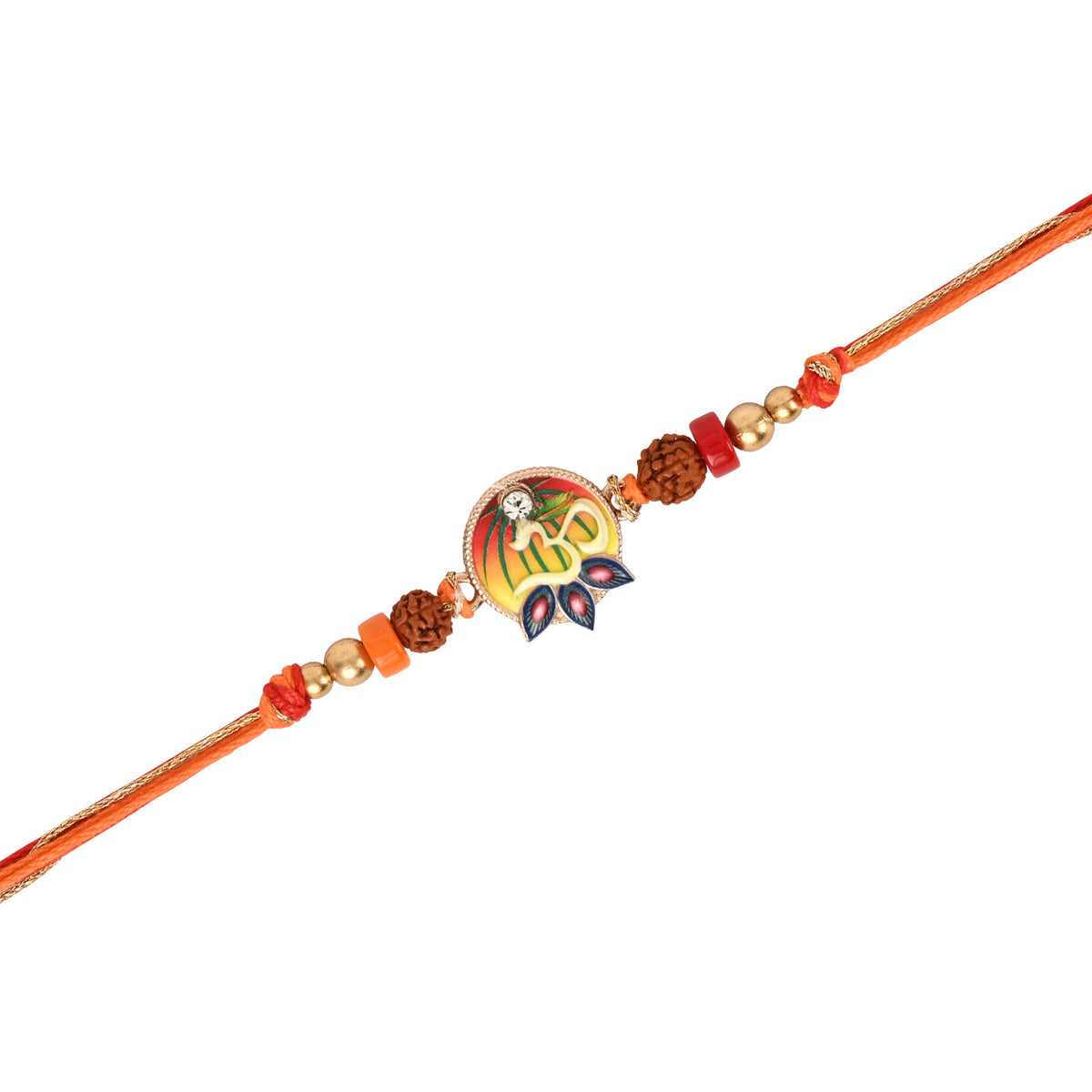 Om Charm Bracelet Rakhi Set for Bhai Bhabhi