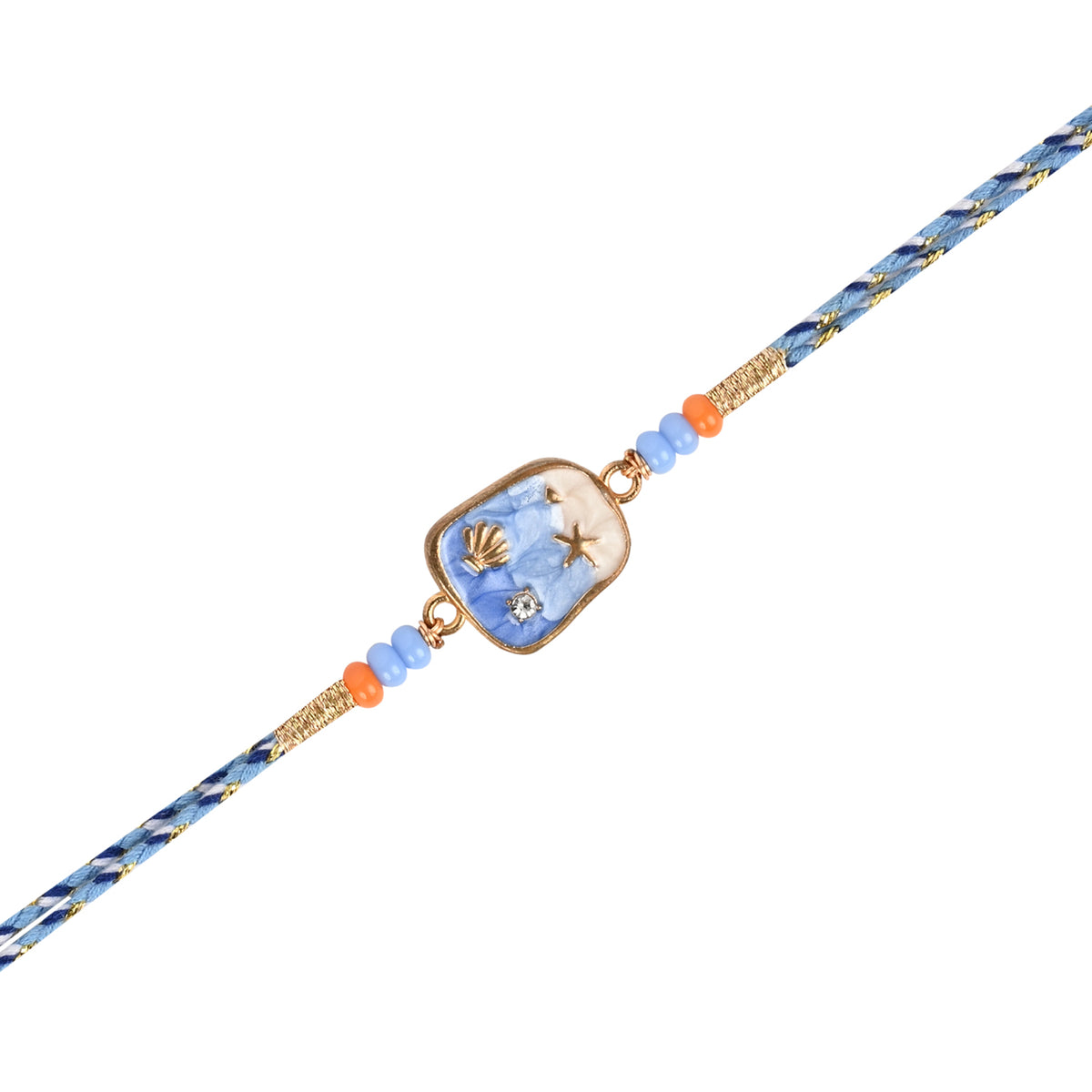 Sea Charms Bracelet Rakhi Set for Bhai Bhabhi