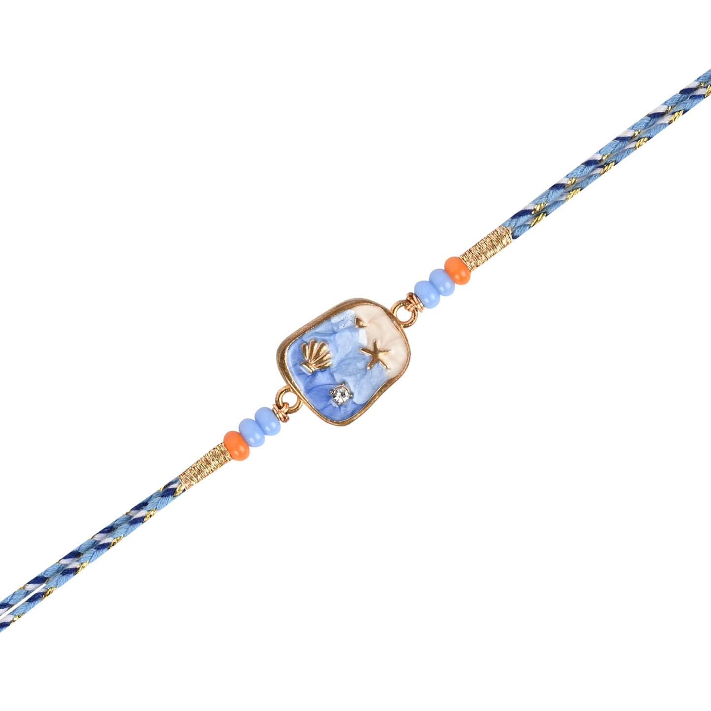 Sea Charms Bracelet Rakhi Set for Bhai Bhabhi