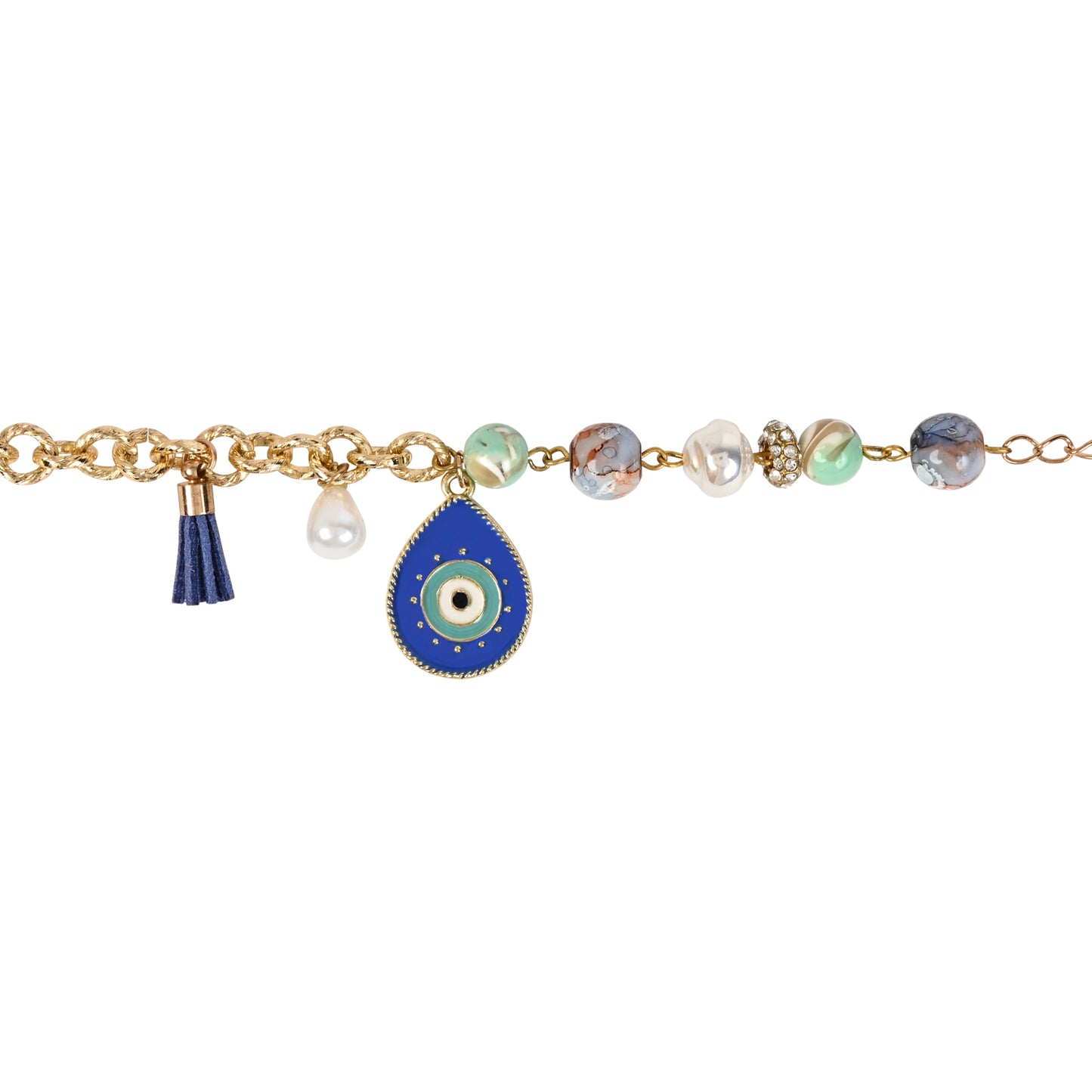 Gold Chain Evil Eye Charm Bracelet
