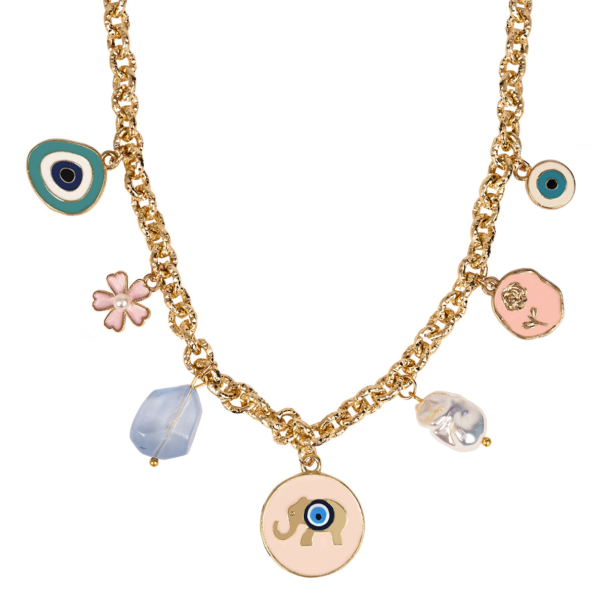 Evil Eye Multi Charm Necklace