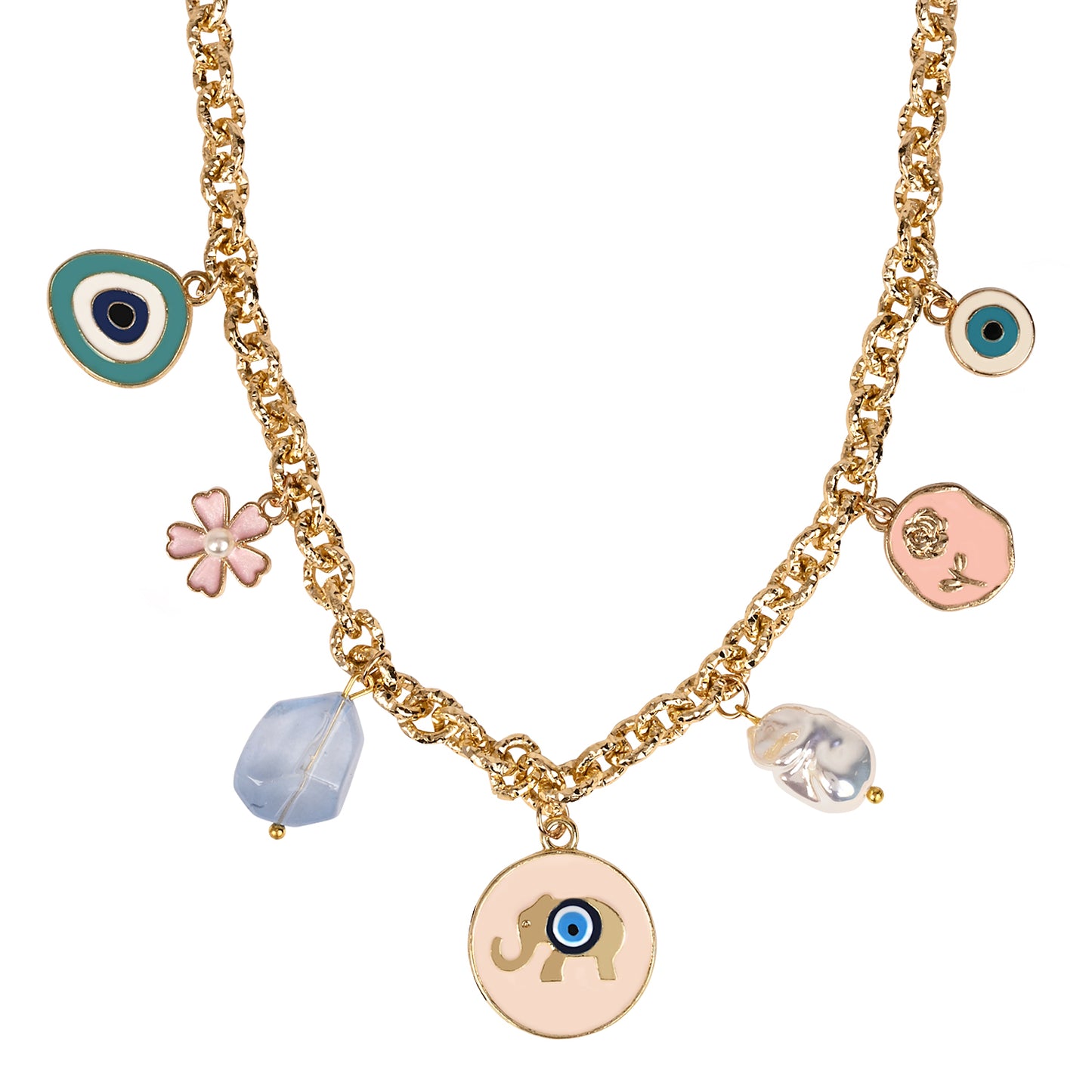 Evil Eye Multi Charm Necklace