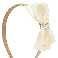 Load image into Gallery viewer, Floral Charm Fabric Bow Hair Band
