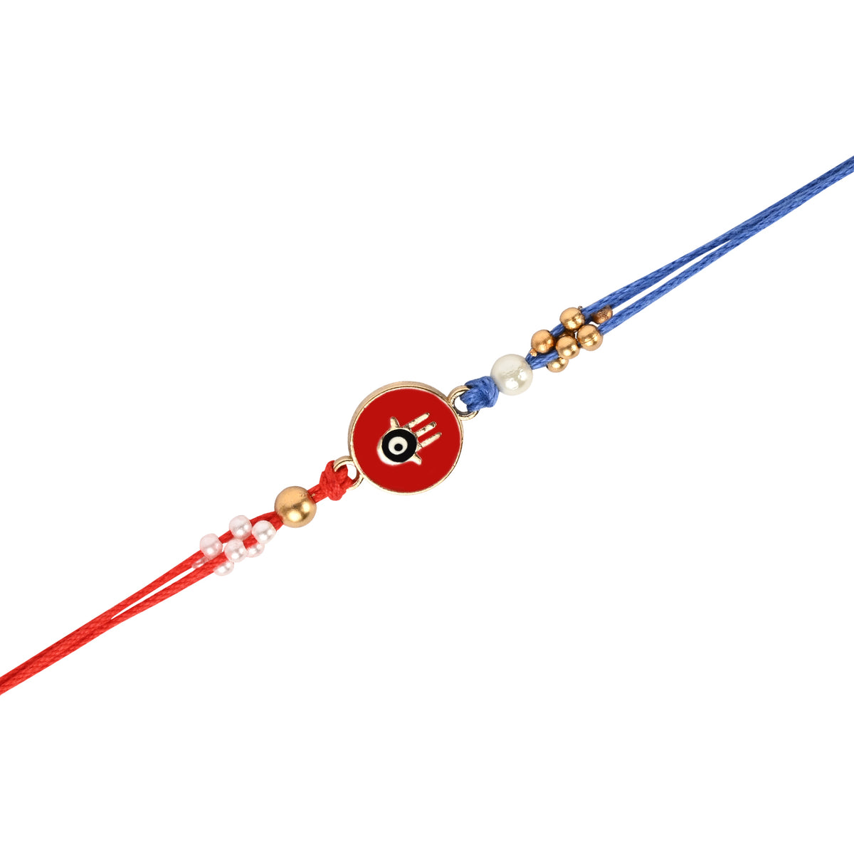 Hamsa Evil Eye Bracelet Rakhi Set for Bhai Bhabhi