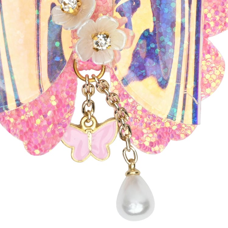 Floral Charm Butterfly Glitter Tassel Hair Clip