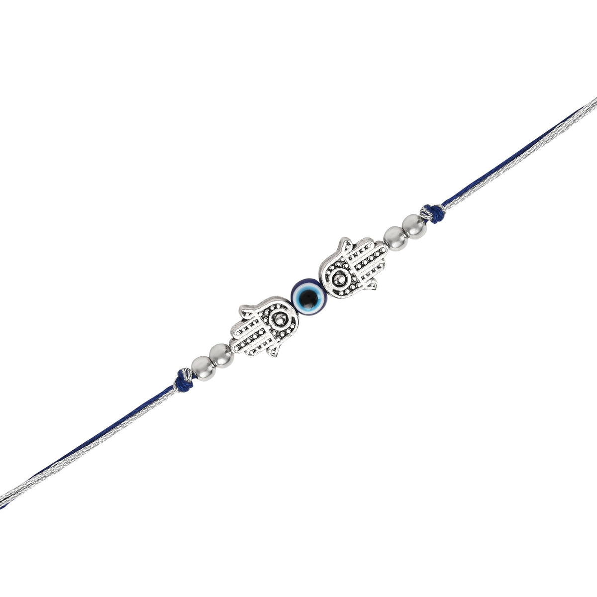 Hamsa Evil Eye Bracelet Rakhi Set for Bhai Bhabhi