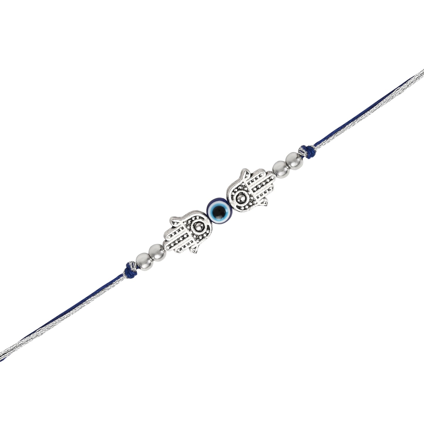 Hamsa Evil Eye Bracelet Rakhi Set for Bhai Bhabhi