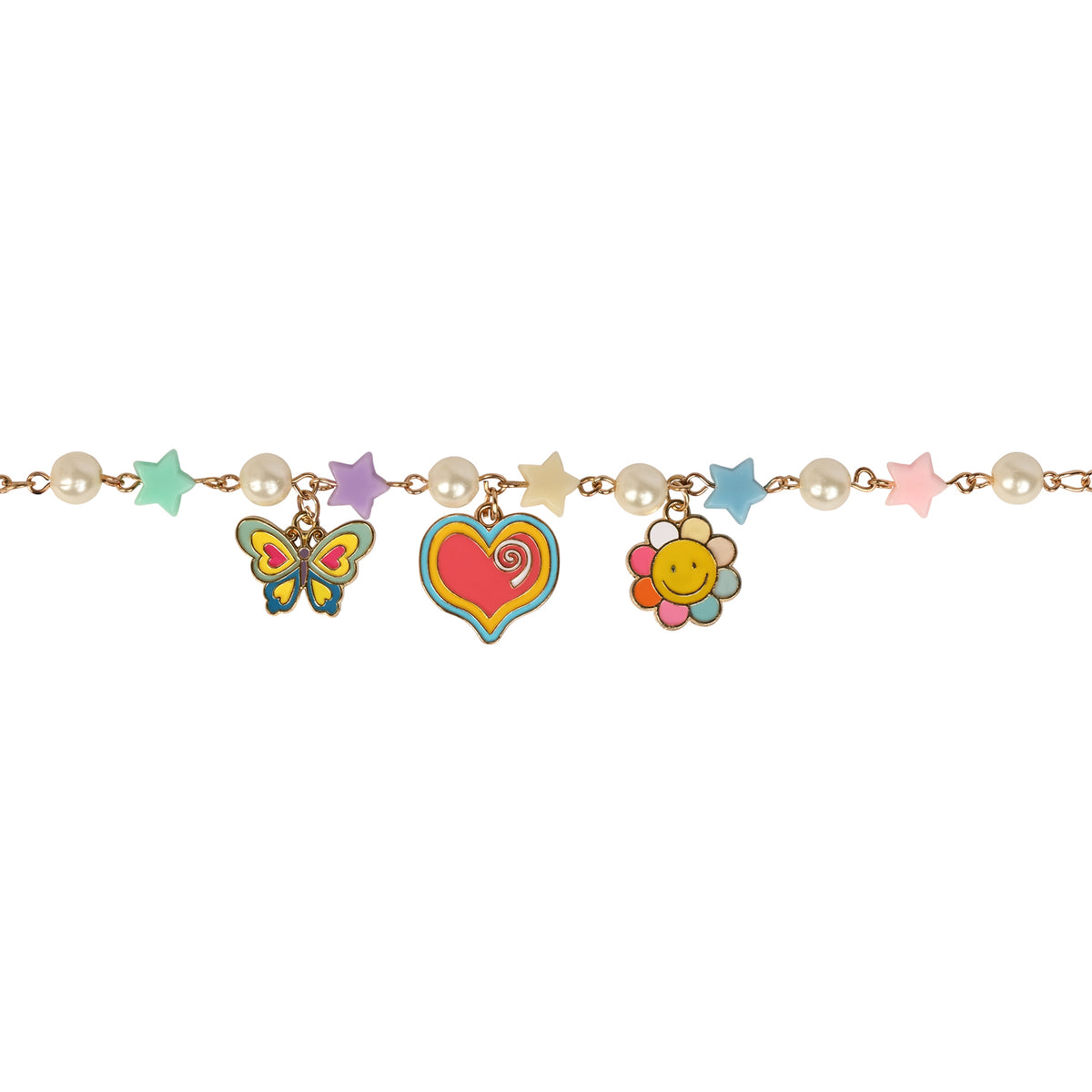 Butterfly Heart Multi-Charm Kids Bracelet