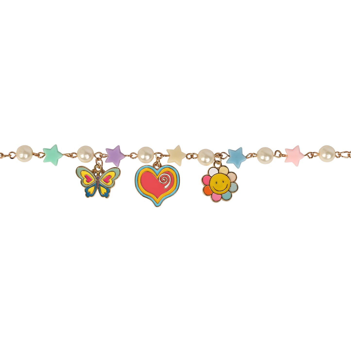 Butterfly Heart Multi-Charm Kids Bracelet