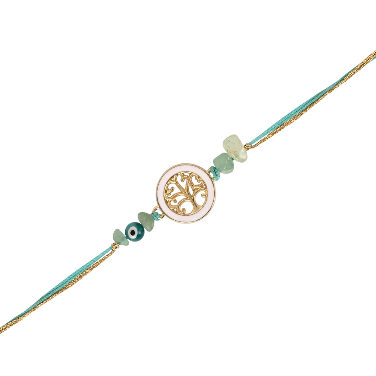 Tree Of Life Bracelet Rakhi Set for Bhai Bhabhi