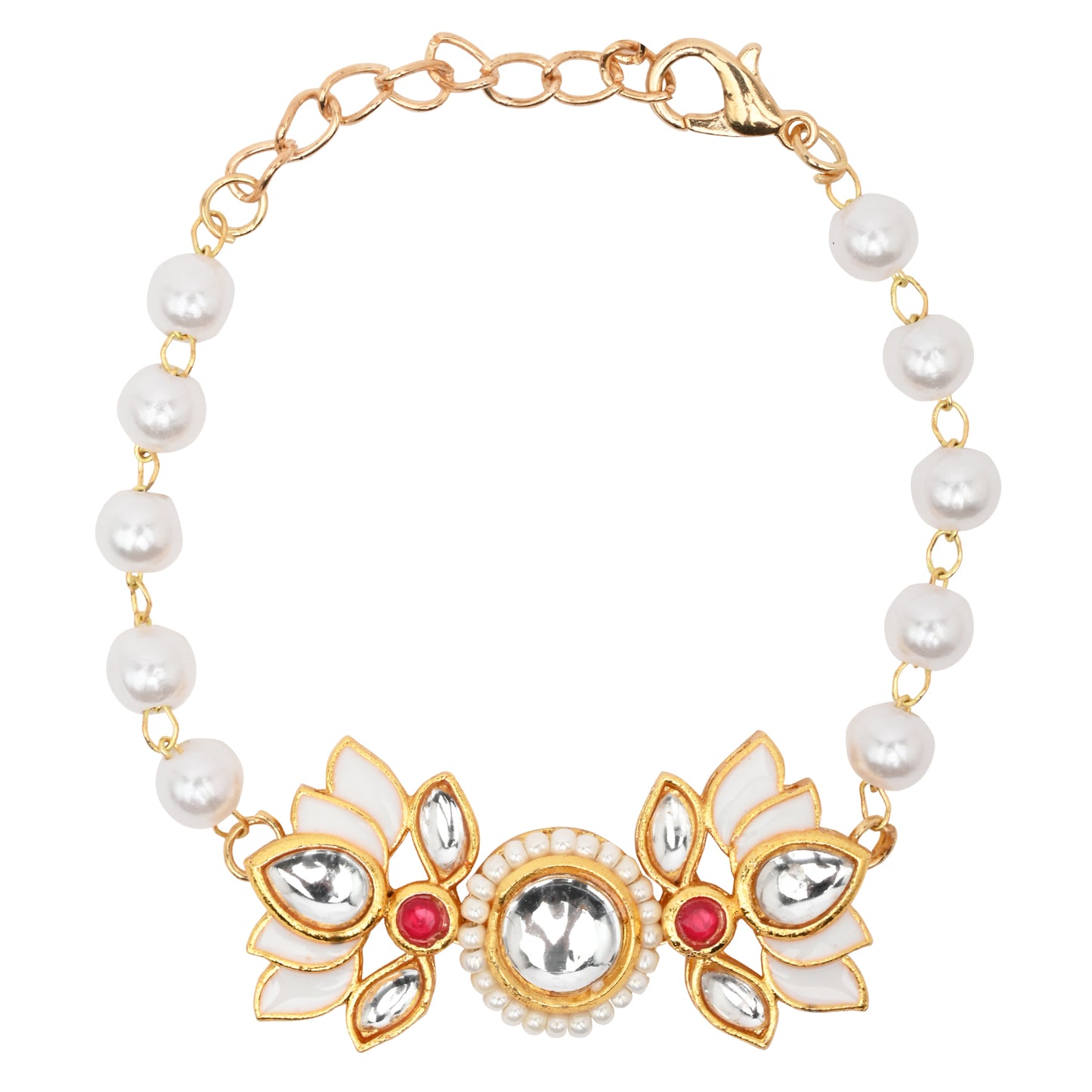 Kundan Lotus Jewellery Set for Girls