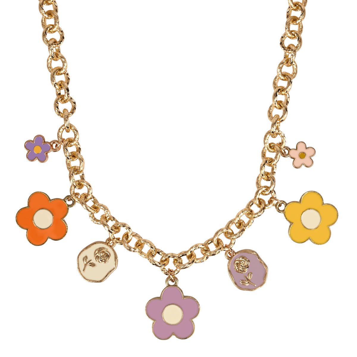Floral Multi-Charm Necklace