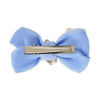 Floral Charm Bow Hair Clip - Blue