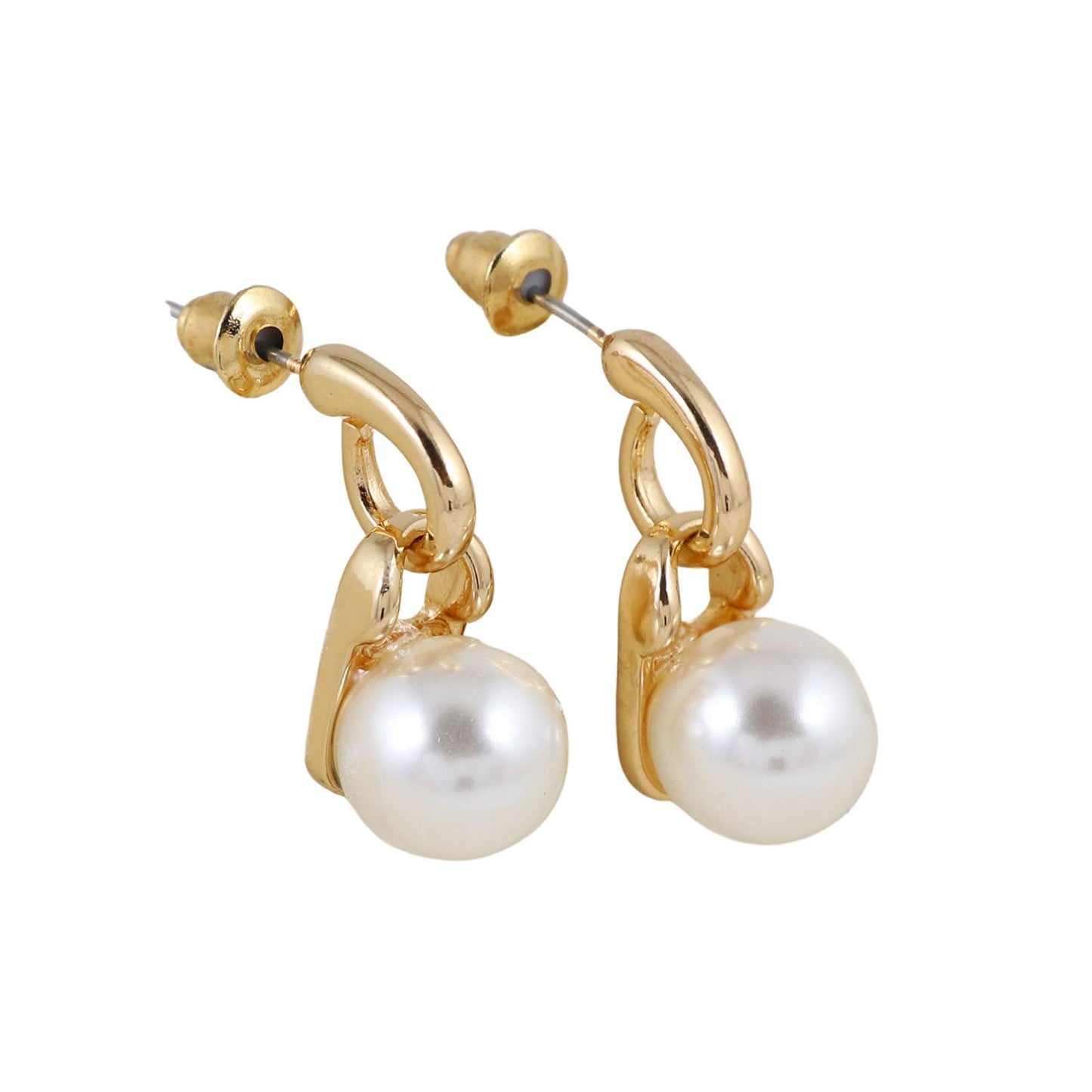 Pearls & Golden Leaves Bracelet & Earrings Set for Sister