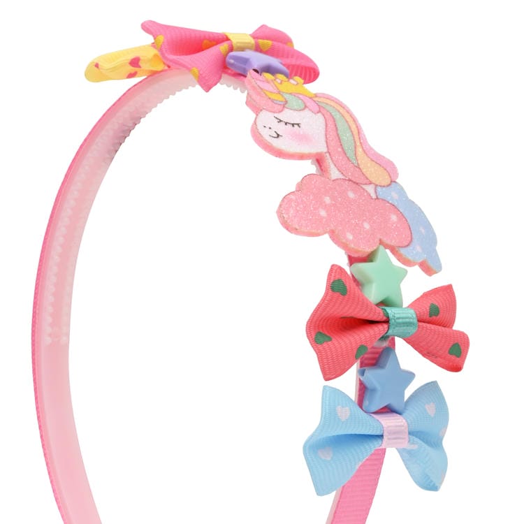 Unicorn Fabric Bows Hair Band