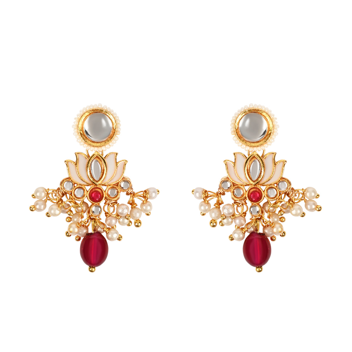 Kundan Lotus Jewellery Set for Girls