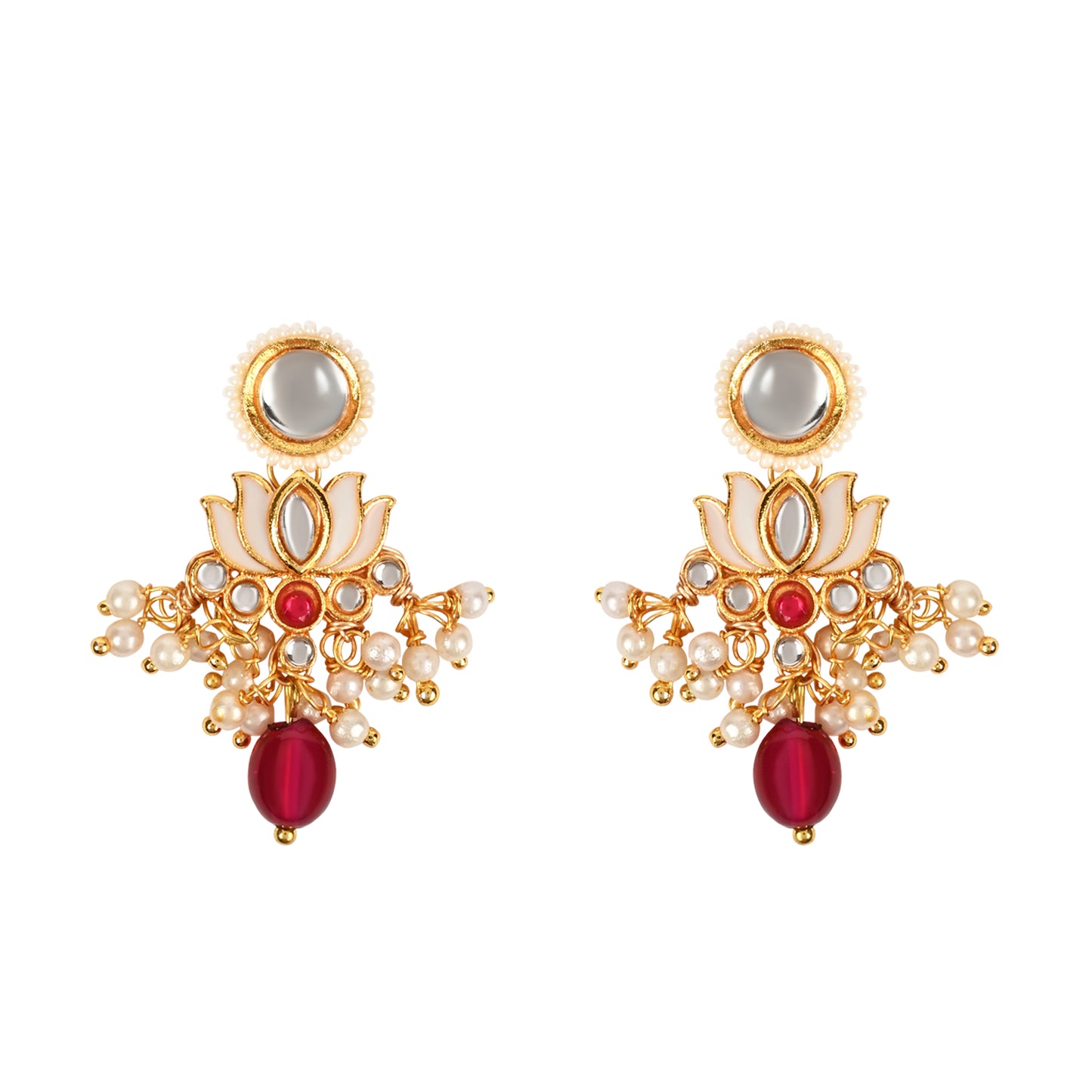 Kundan Lotus Jewellery Set for Girls