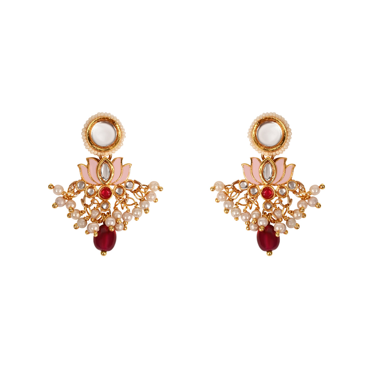 Kundan Lotus Jewellery Set for Girls