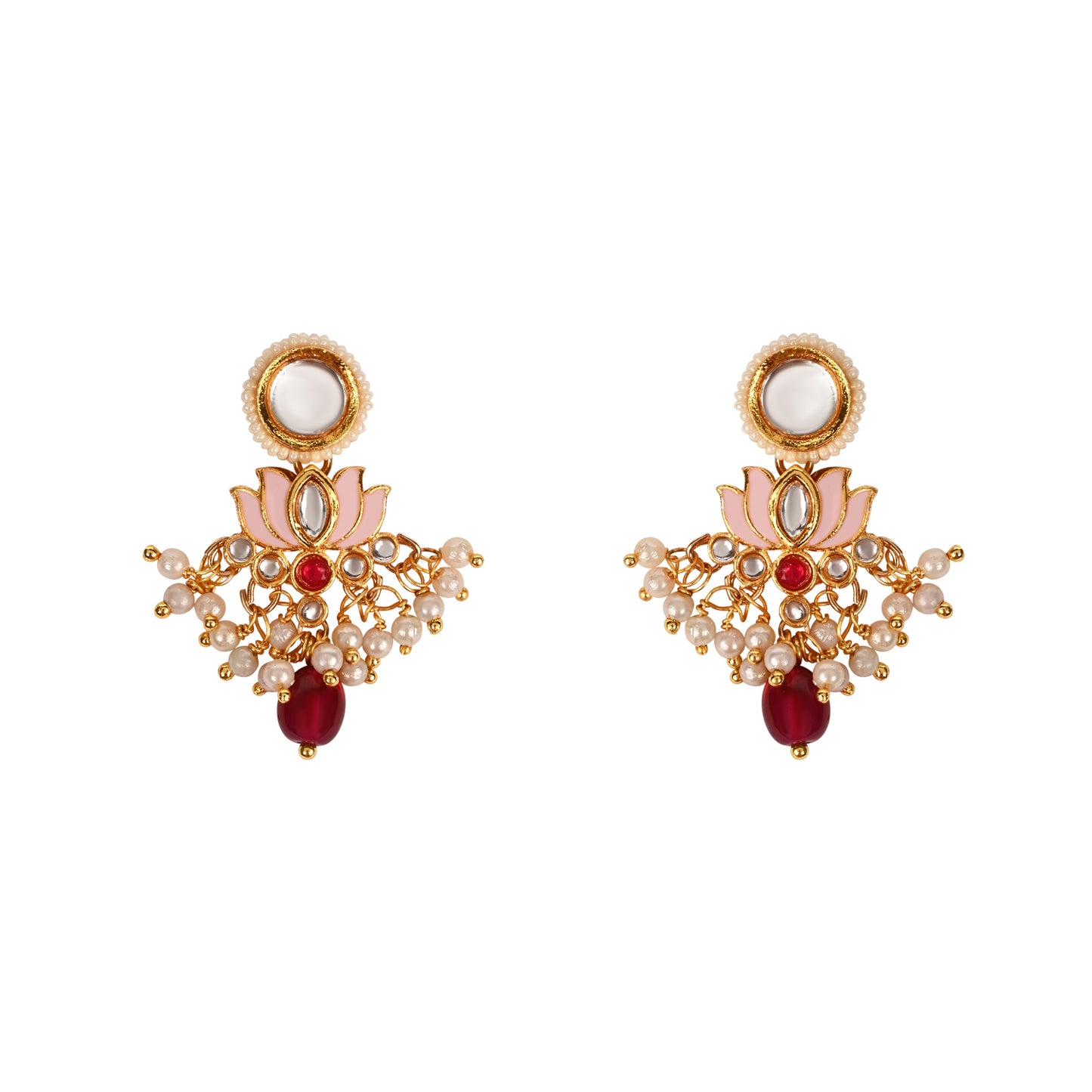 Kundan Lotus Jewellery Set for Girls
