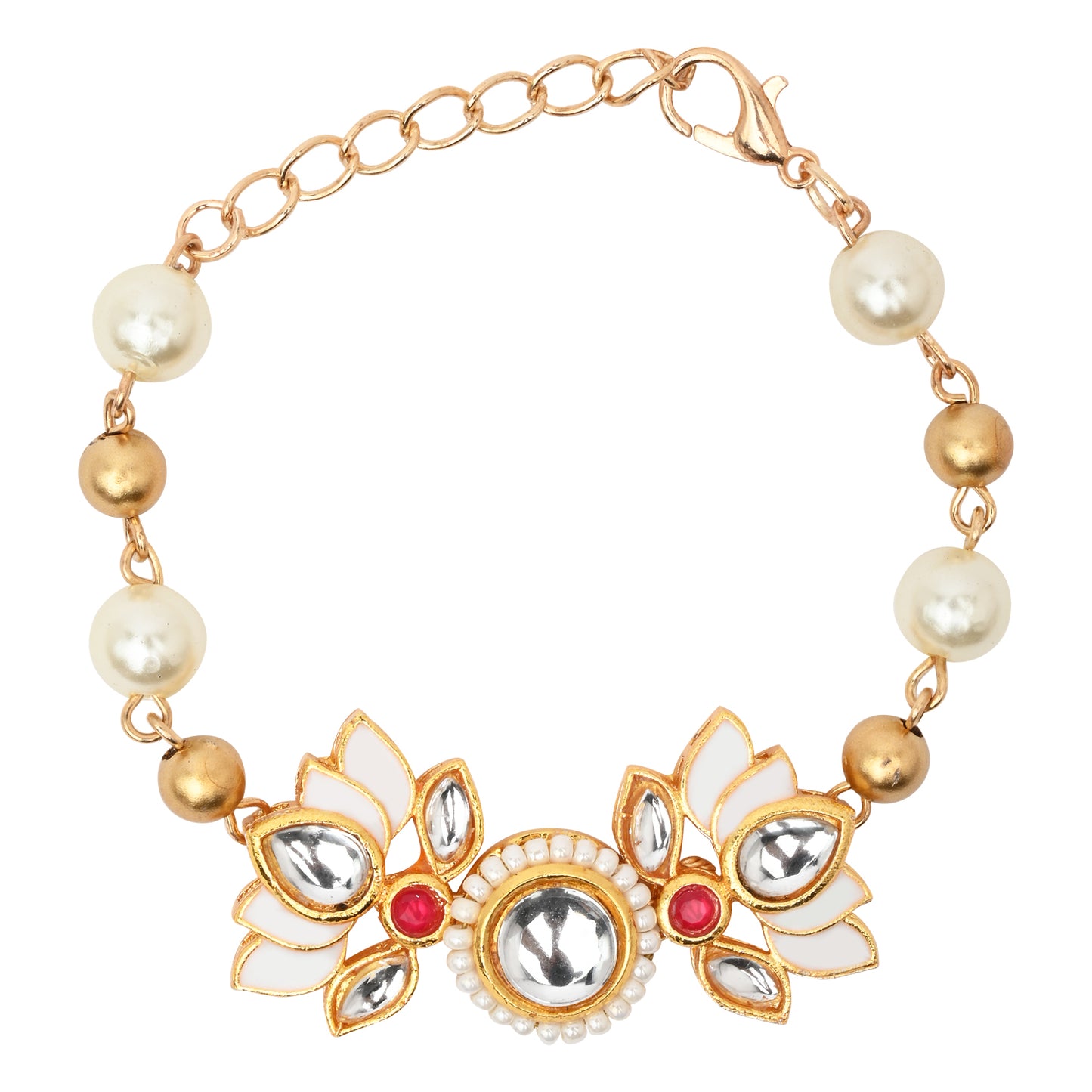 Kundan Lotus Jewellery Set for Girls