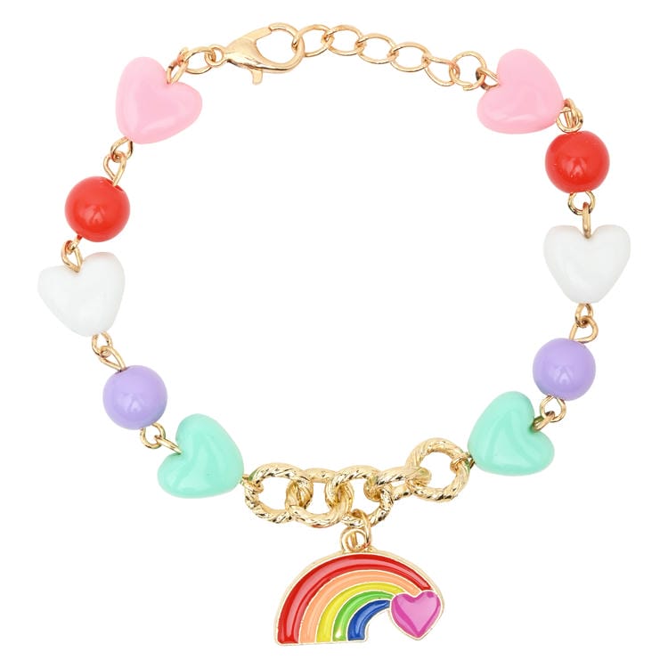Happy Rainbow Charm Necklace Bracelet Jewellery Set