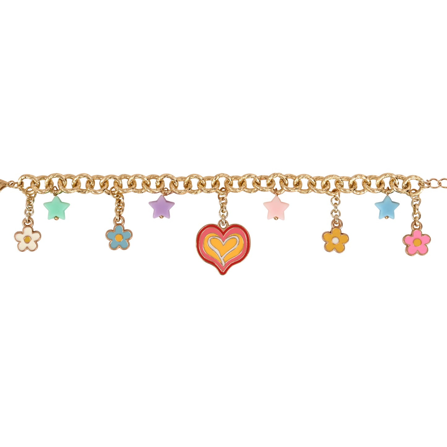 Heart Florals Multi-Charm Kids Bracelet