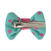 Polka Dot Bow Hair Clips [Set of 3] - Blue Pink Green