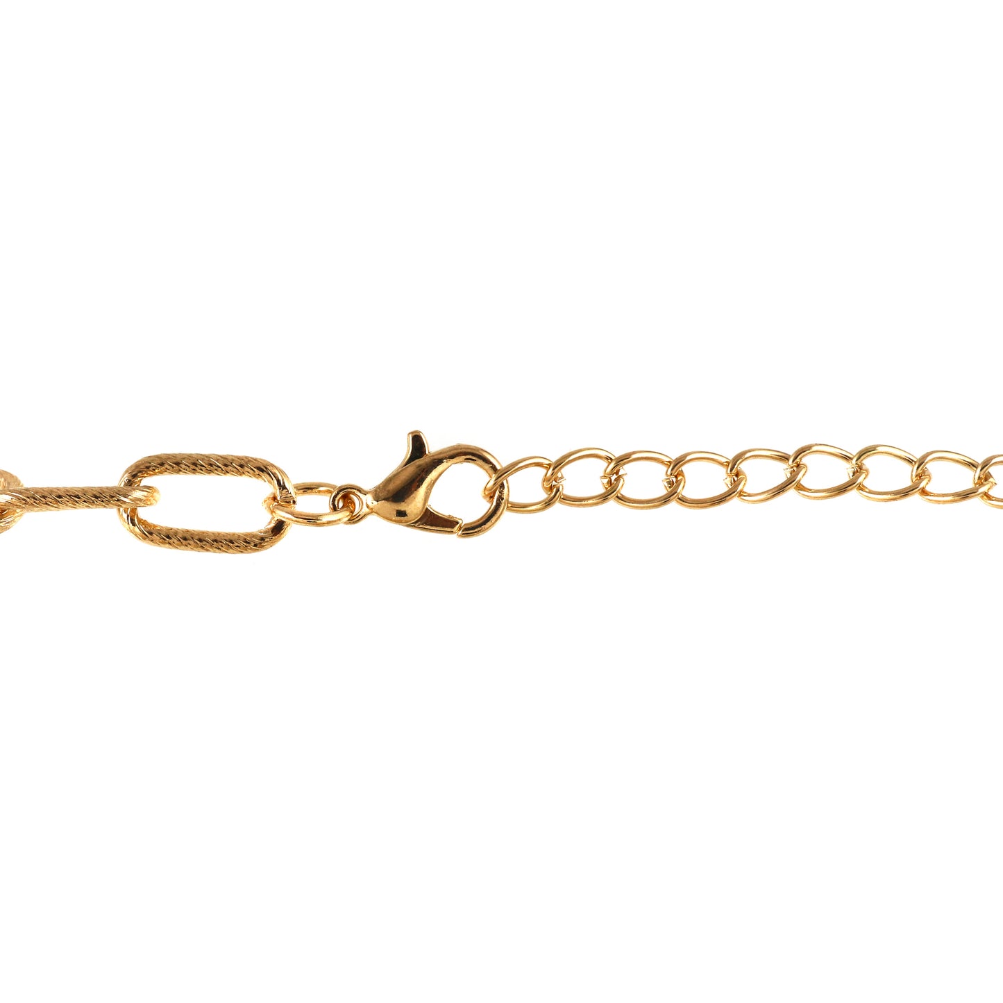 Multi Charm Beaded Gold Tone Bracelet