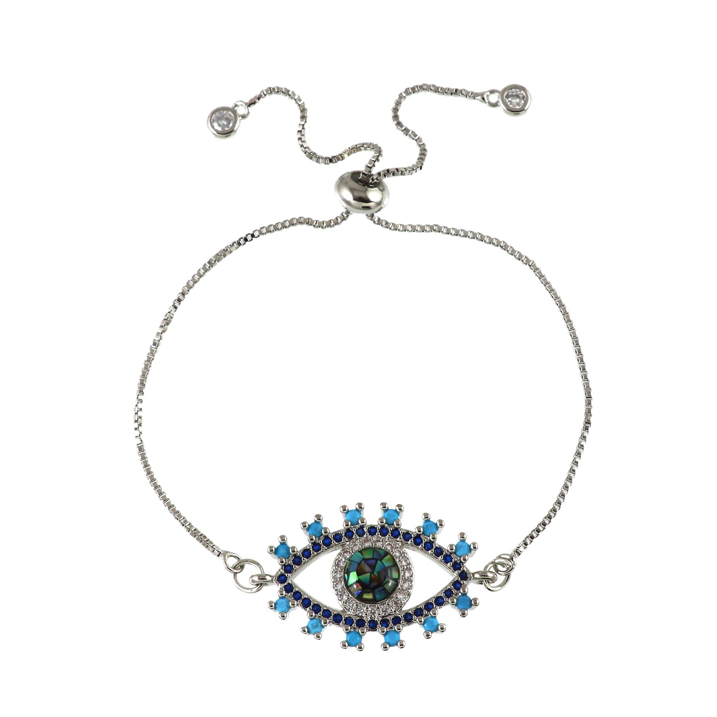Evil Eye Diamond Pendant Bracelet