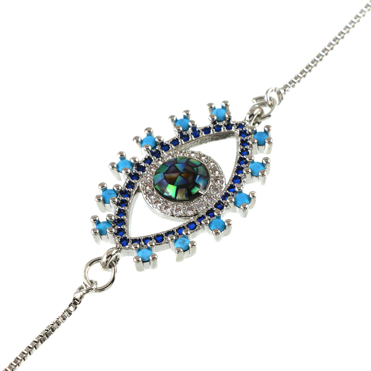 Evil Eye Diamond Pendant Bracelet