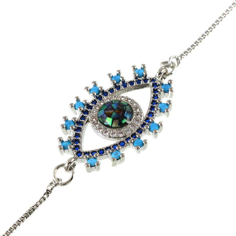 Evil Eye Diamond Pendant Bracelet