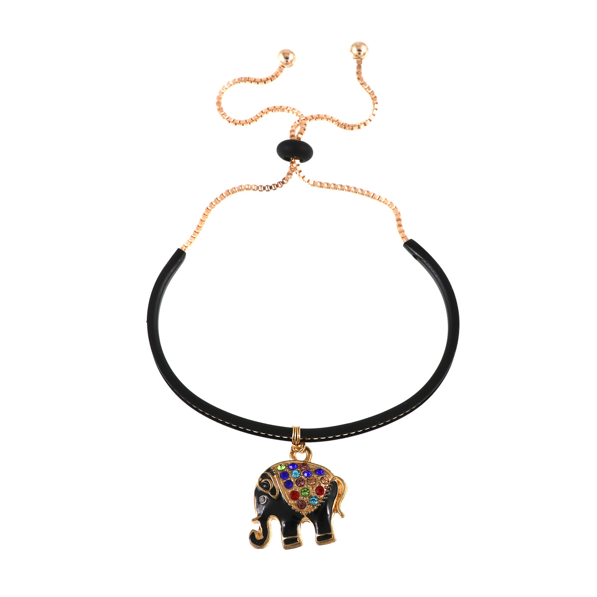 Diamond Elephant Pendant Bracelet