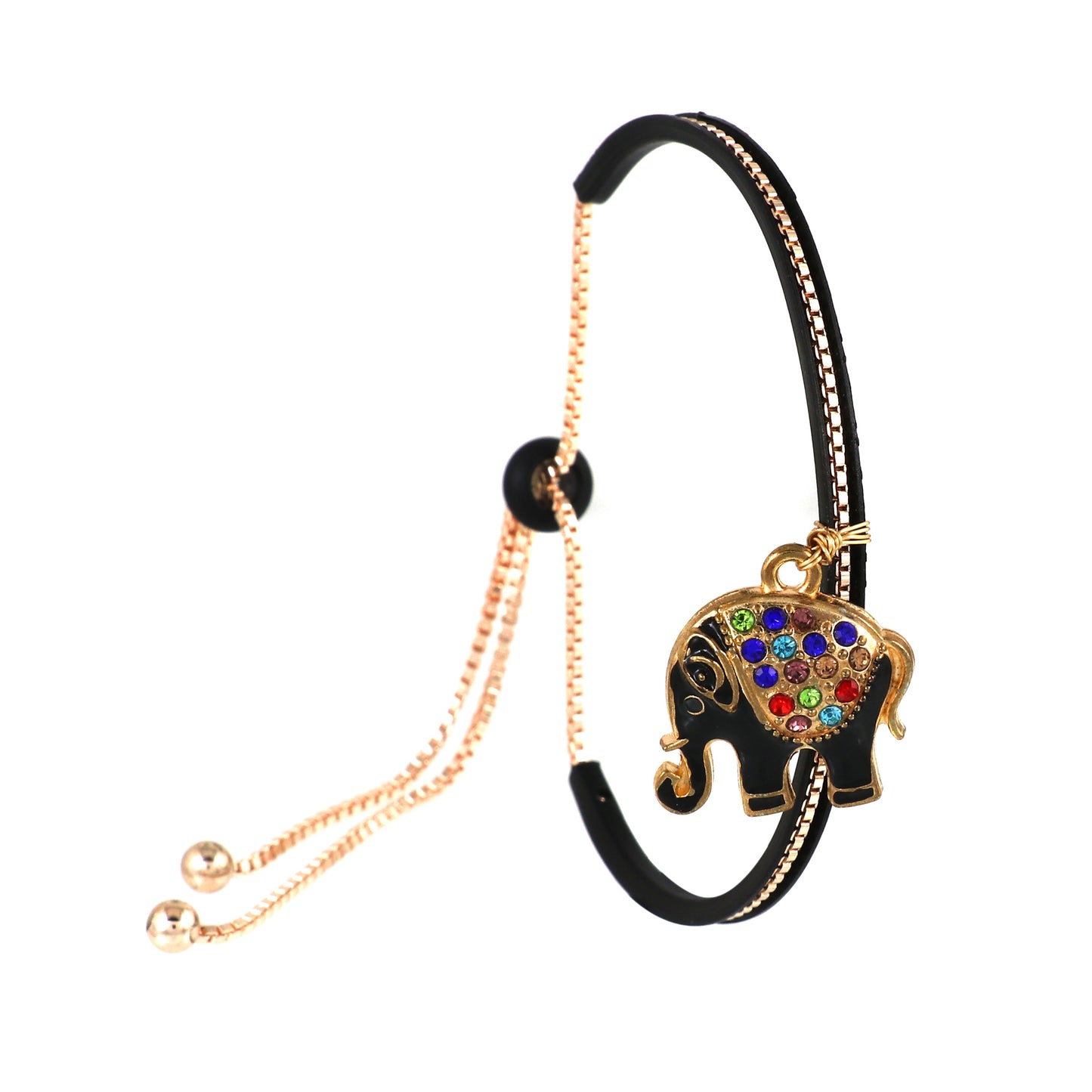 Diamond Elephant Pendant Bracelet