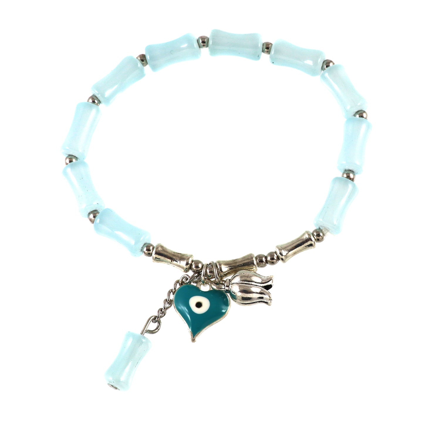 Evil Eye Charm Beaded Bracelet