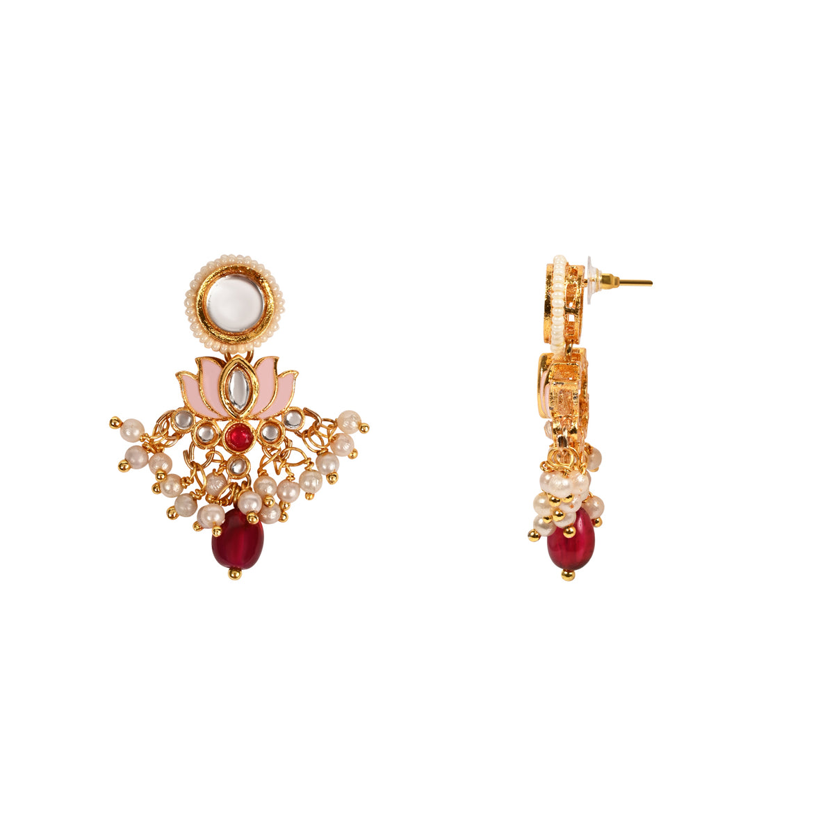 Kundan Lotus Jewellery Set for Girls
