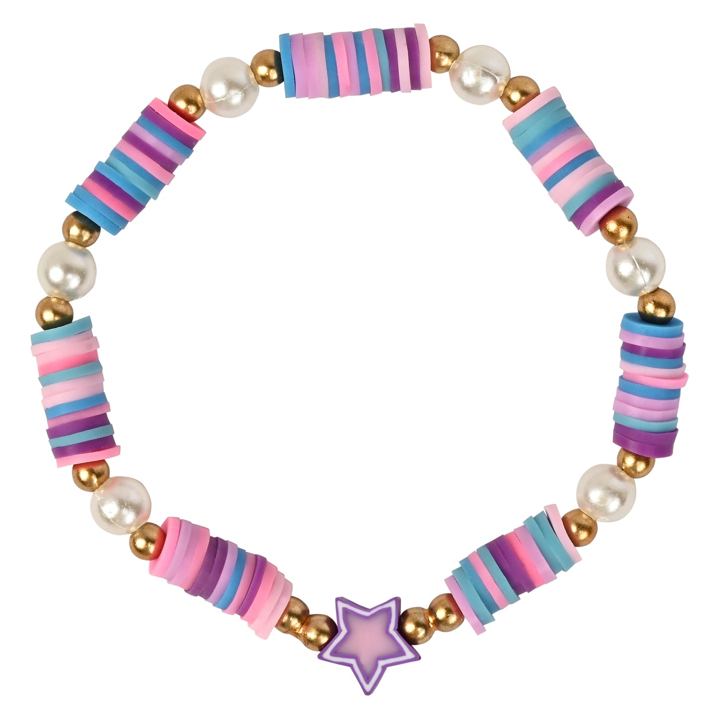 Heart Star Fimo Bead Kids Bracelet Set of 3