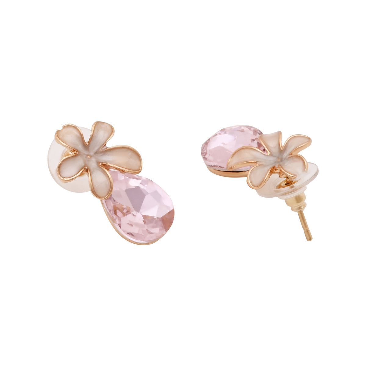 Teardrop Crystal Floral Necklace & Earrings Gift Set for Sister
