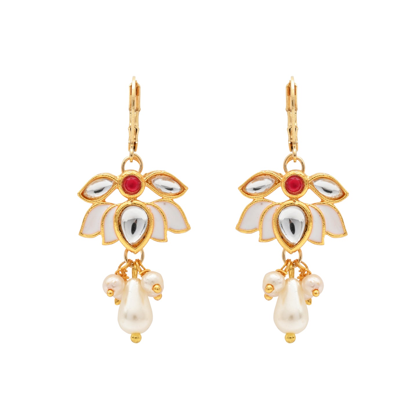 Kundan Lotus Jewellery Set for Girls