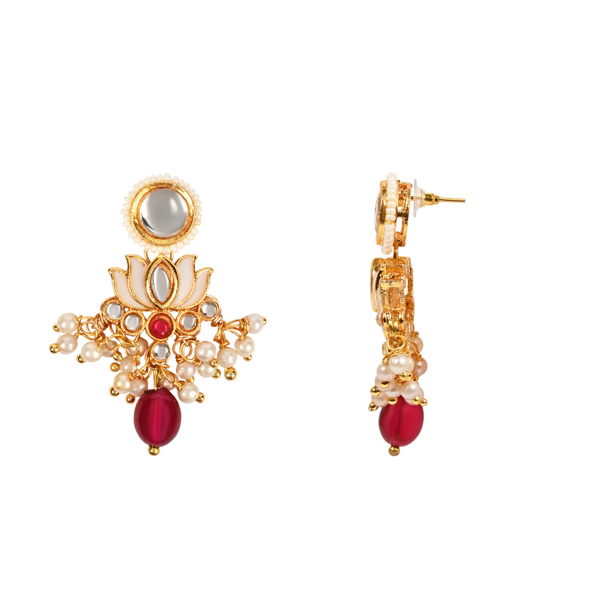 Kundan Lotus Jewellery Set for Girls