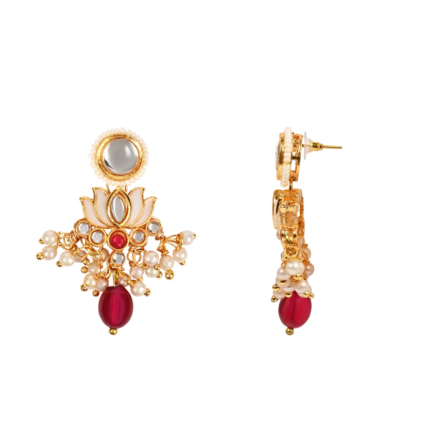 Kundan Lotus Jewellery Set for Girls
