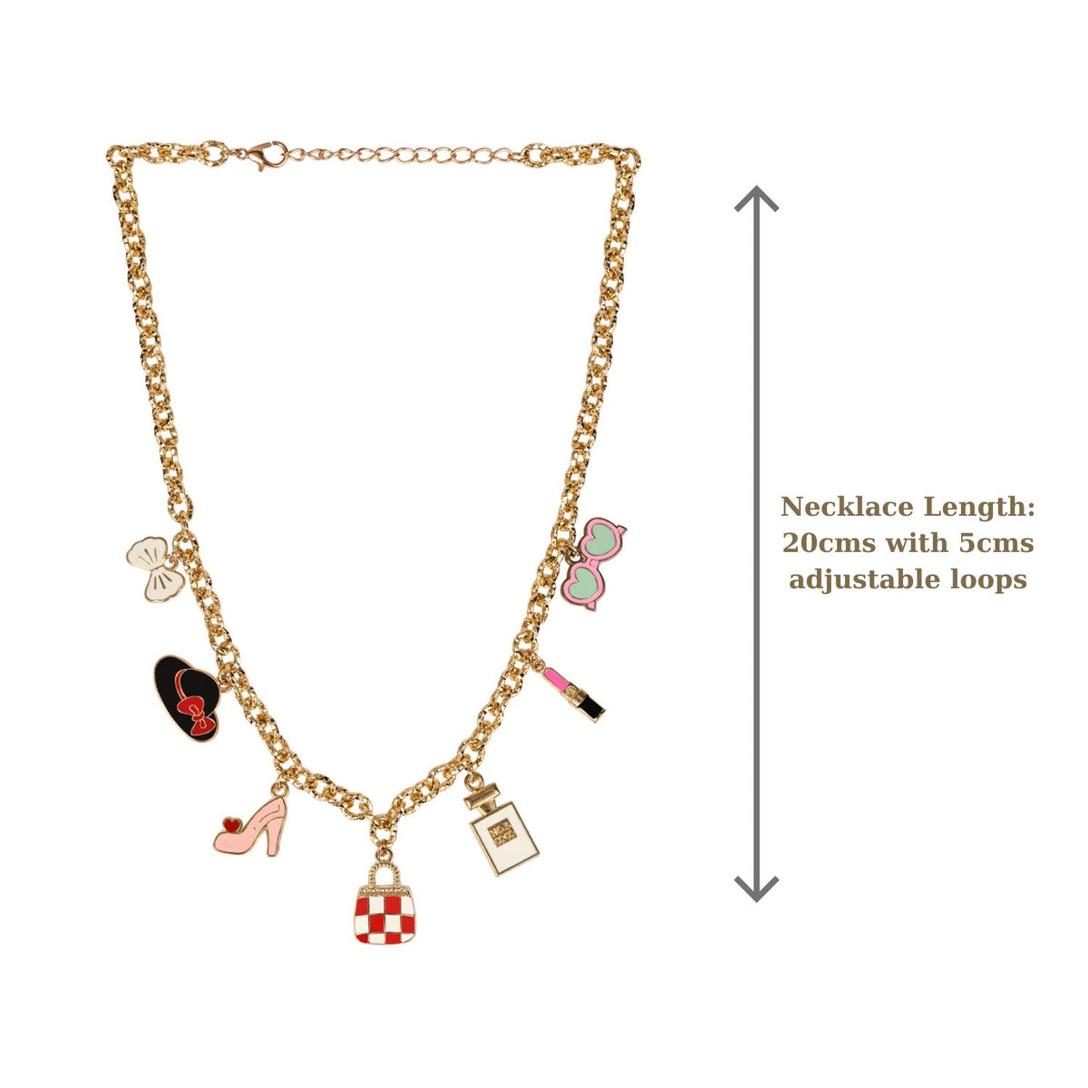 Fashion World Multi Charm Necklace