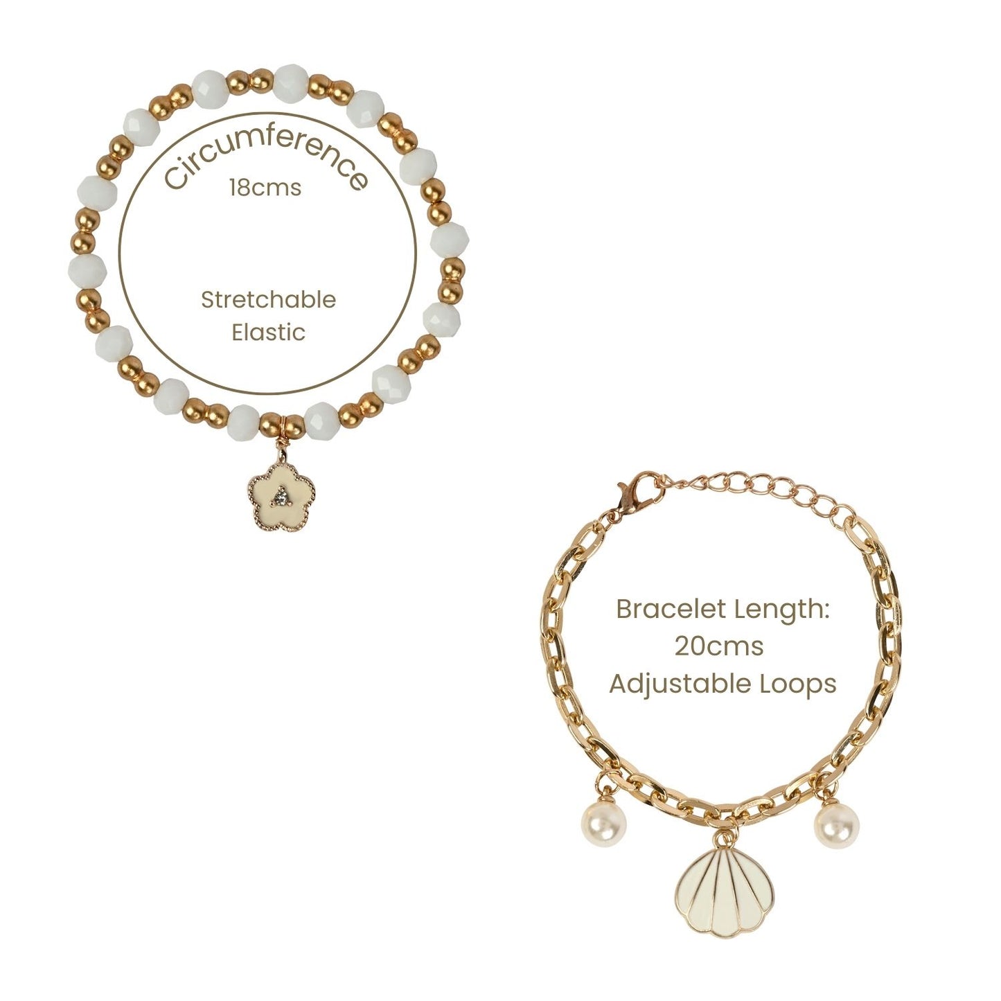 Moon Charm Bracelet Set of 4
