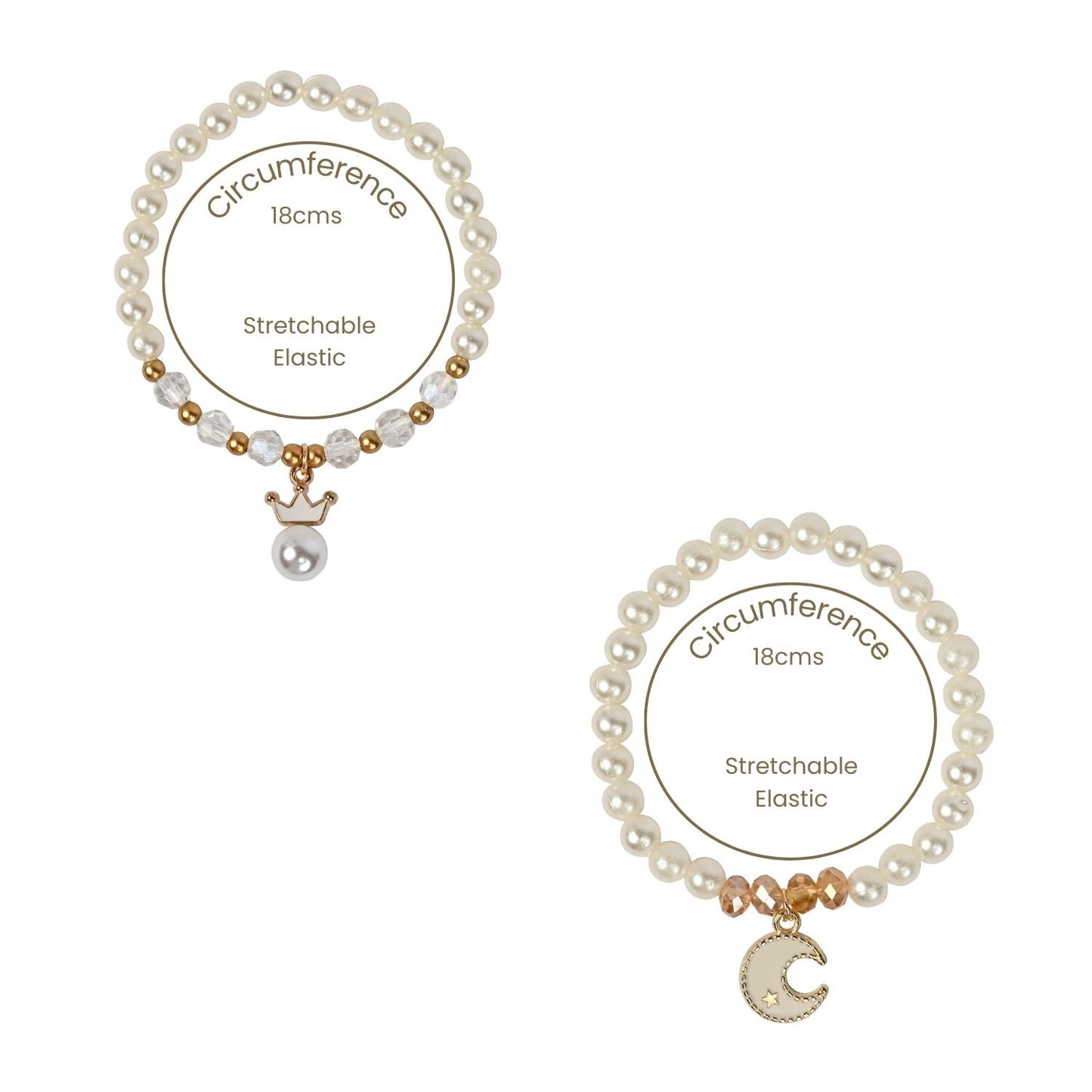 Moon Charm Bracelet Set of 4