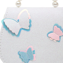 Load image into Gallery viewer, Butterfly Glitter Sling Bag Beaded Handle - White
