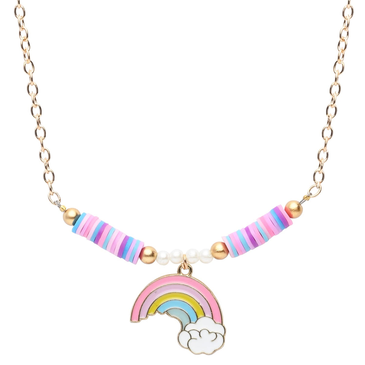 Rainbow Charm Necklace Bracelet Set