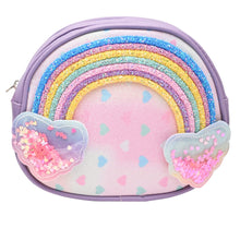 Load image into Gallery viewer, Rainbow Hearts Glitter Sequin Sling Bag - Purple
