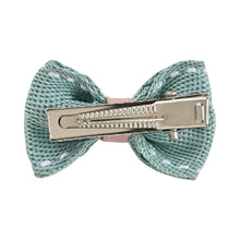 Load image into Gallery viewer, Bow Hair Clips [Set of 4] - Pink &amp; Green
