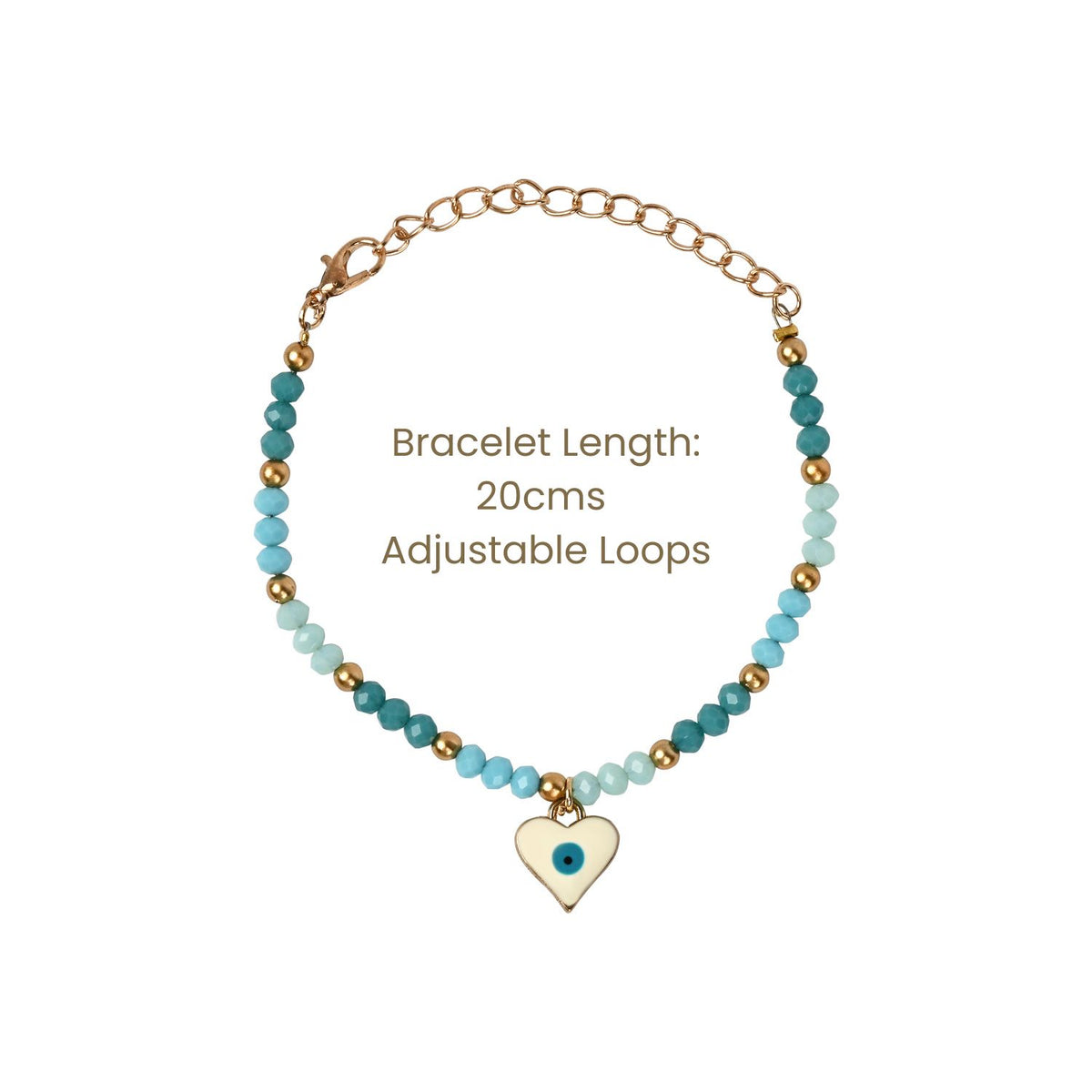Turquoise Evil Eye Charm Bracelet Set of 3