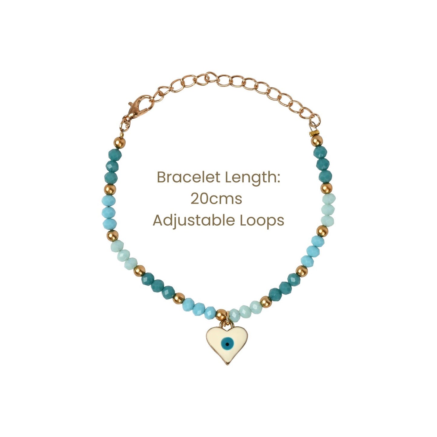 Turquoise Evil Eye Charm Bracelet Set of 3