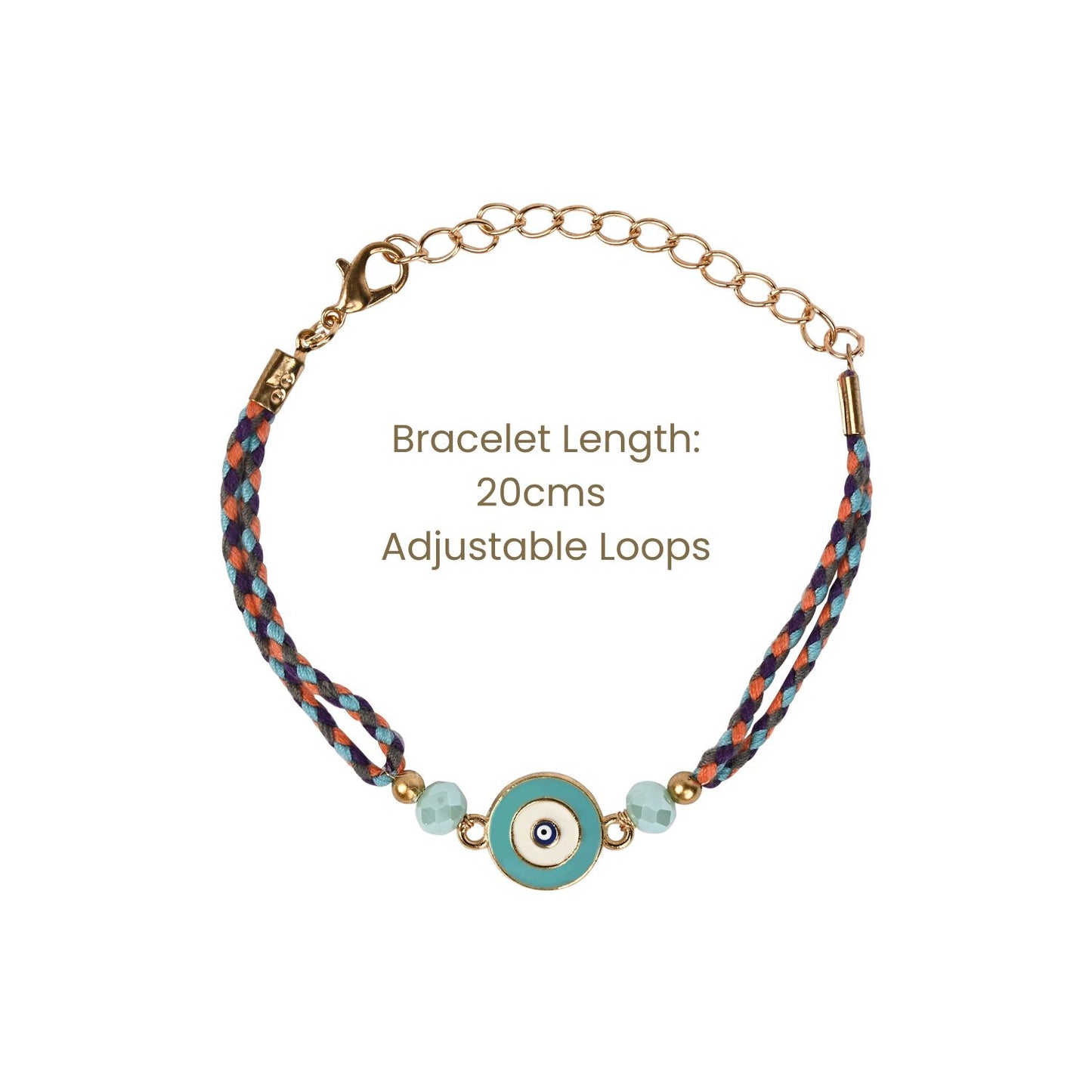 Turquoise Evil Eye Charm Bracelet Set of 3